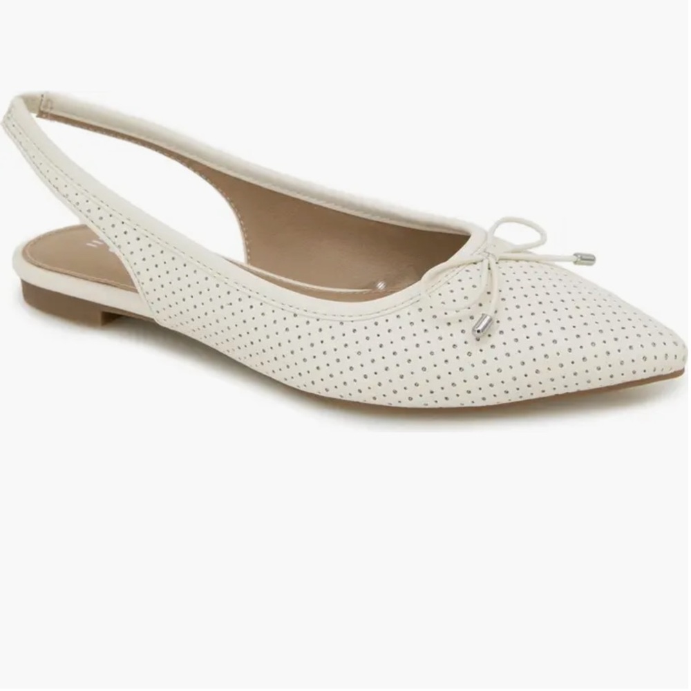 Esprit Women's Ivory Perforated Slingback Flats